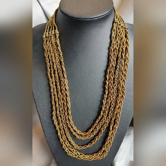 Chic Gold Multi-Strand Necklace - Picture 2 of 8